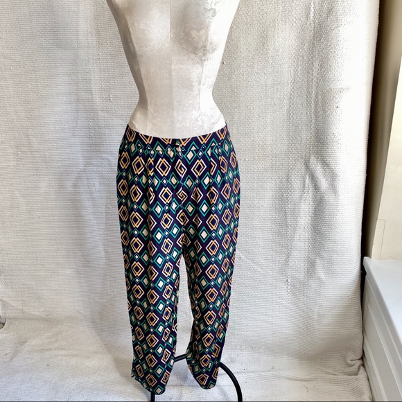 Issa London Slouchy Skinny Silk 70s Print Trousers - Picture 3 of 8